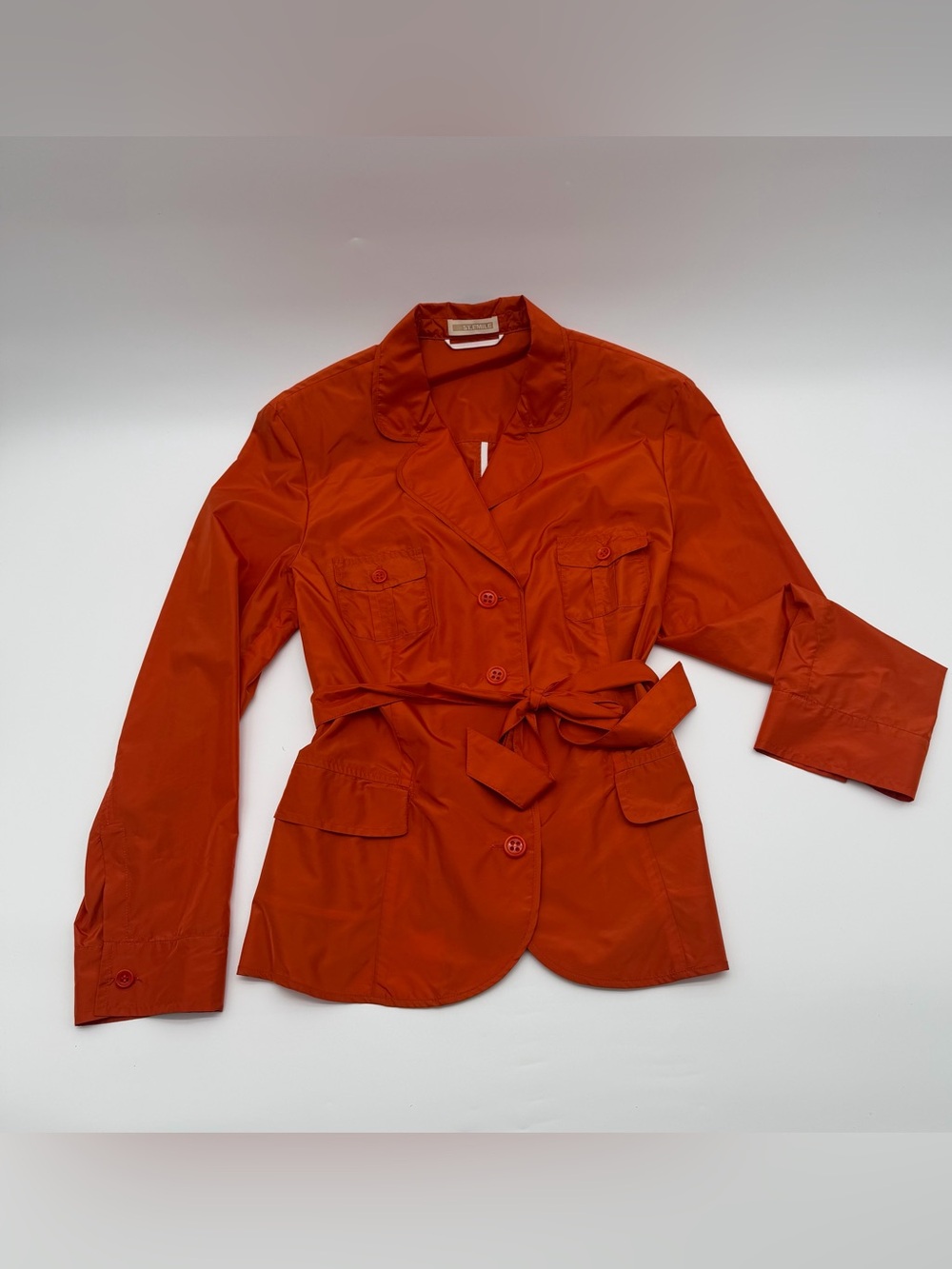 Women's Orange Belted Utility Blazer